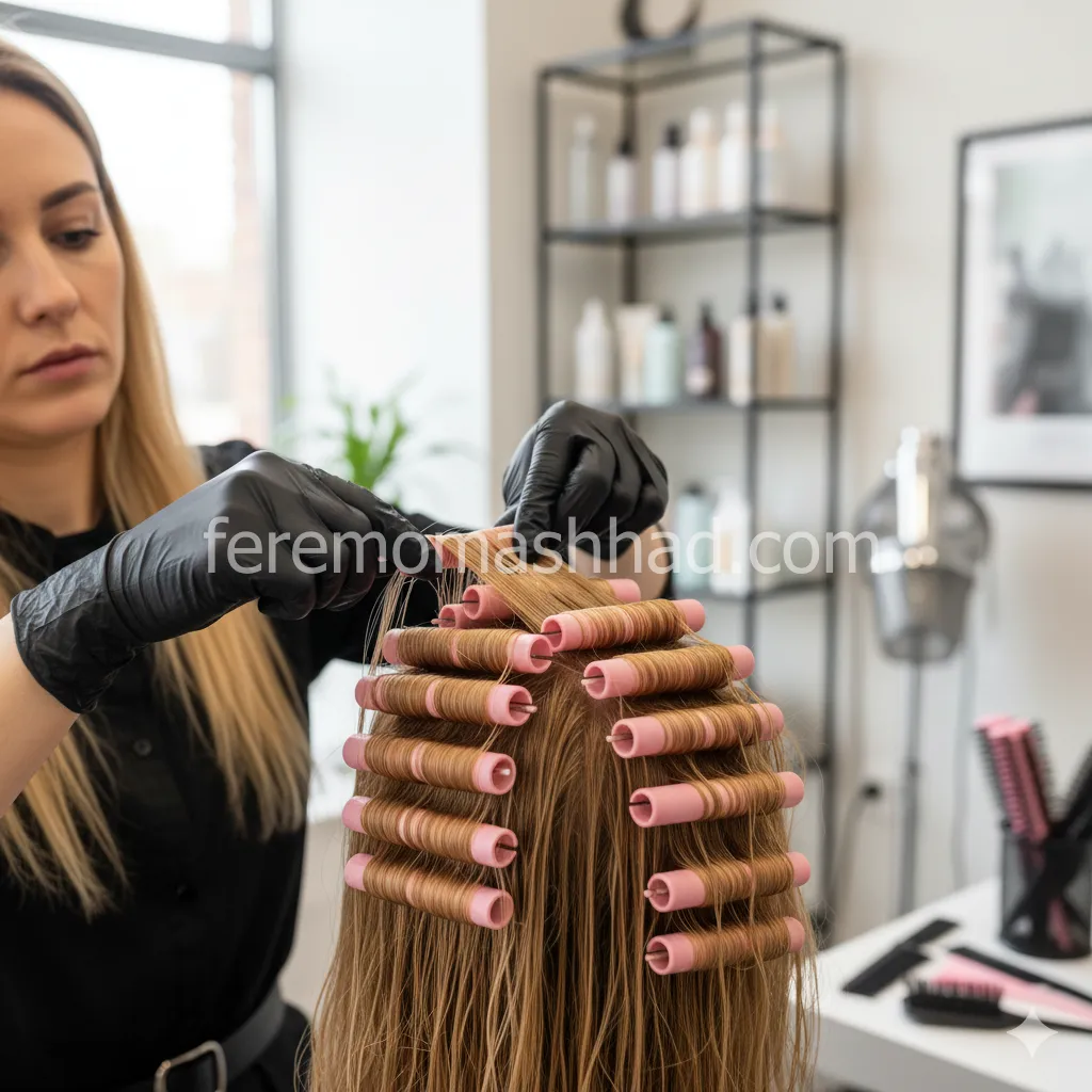 سالن زیبایی علمی نژاد خدمات فر دائم با لایتینگ ترکیبی در مشهد کوشش